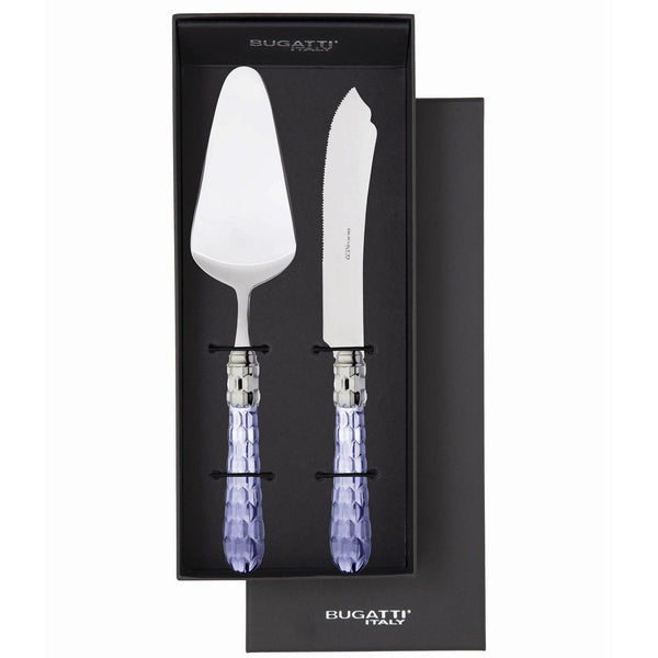 Cristallo Brilliant 2 Piece Cake Serving set - Blue Clear