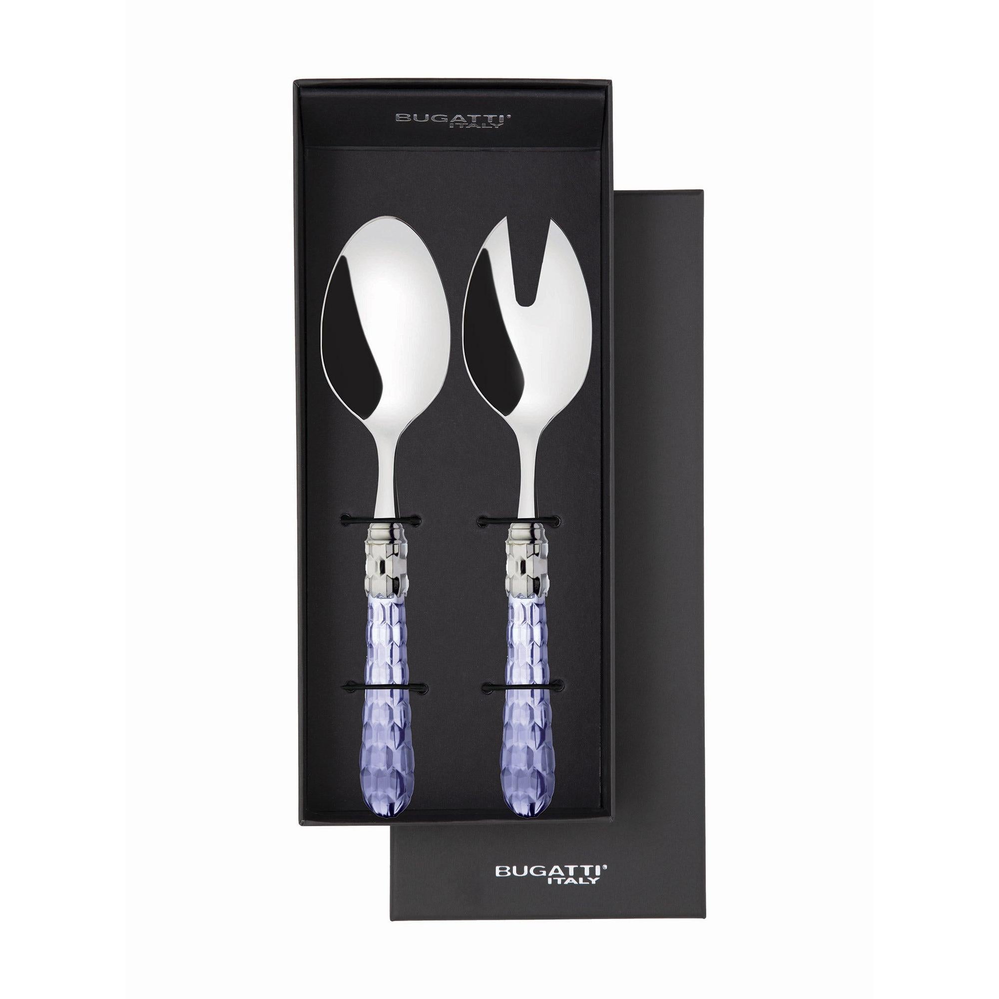 Cristallo Brilliant 2 Piece Salad Set in gift box blue clear