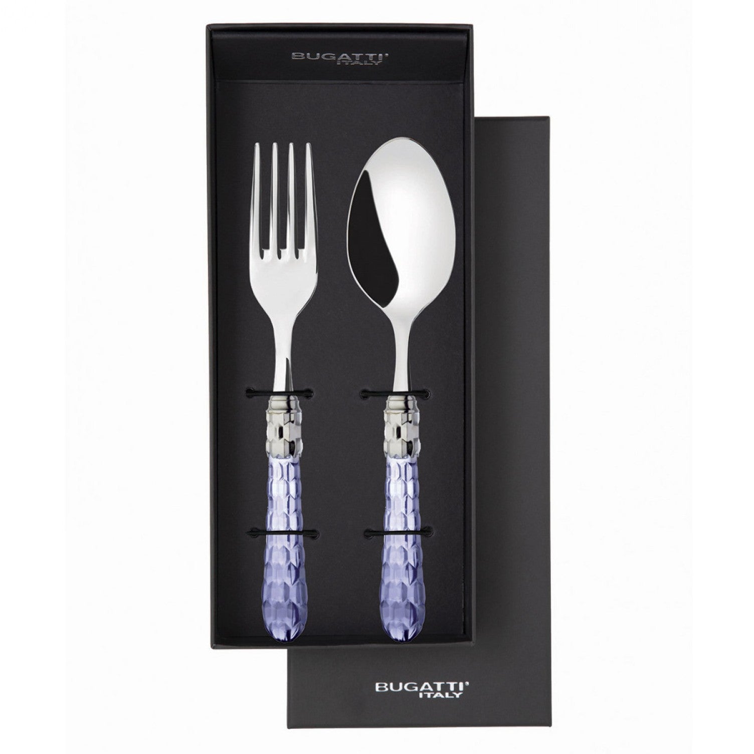 Cristallo Brilliant 2 Piece Serving Set - blue clear