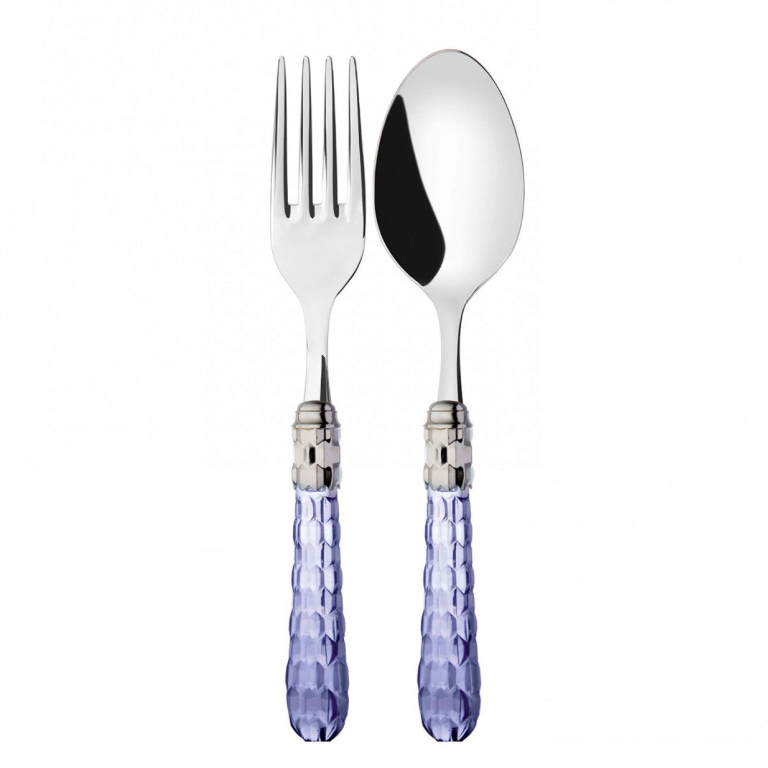 Cristallo Brilliant 2 Piece Serving Set - blue clear