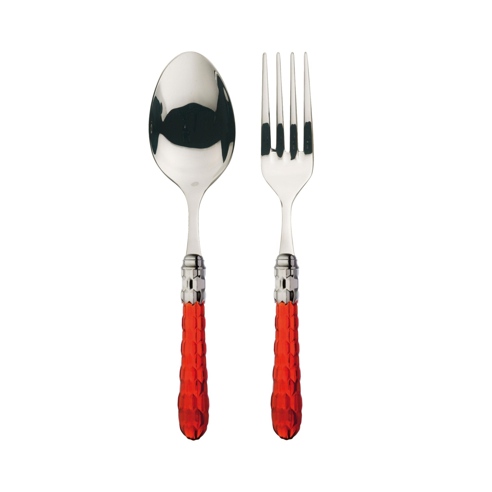 Cristallo Brilliant 2 Piece Serving Set - red clear