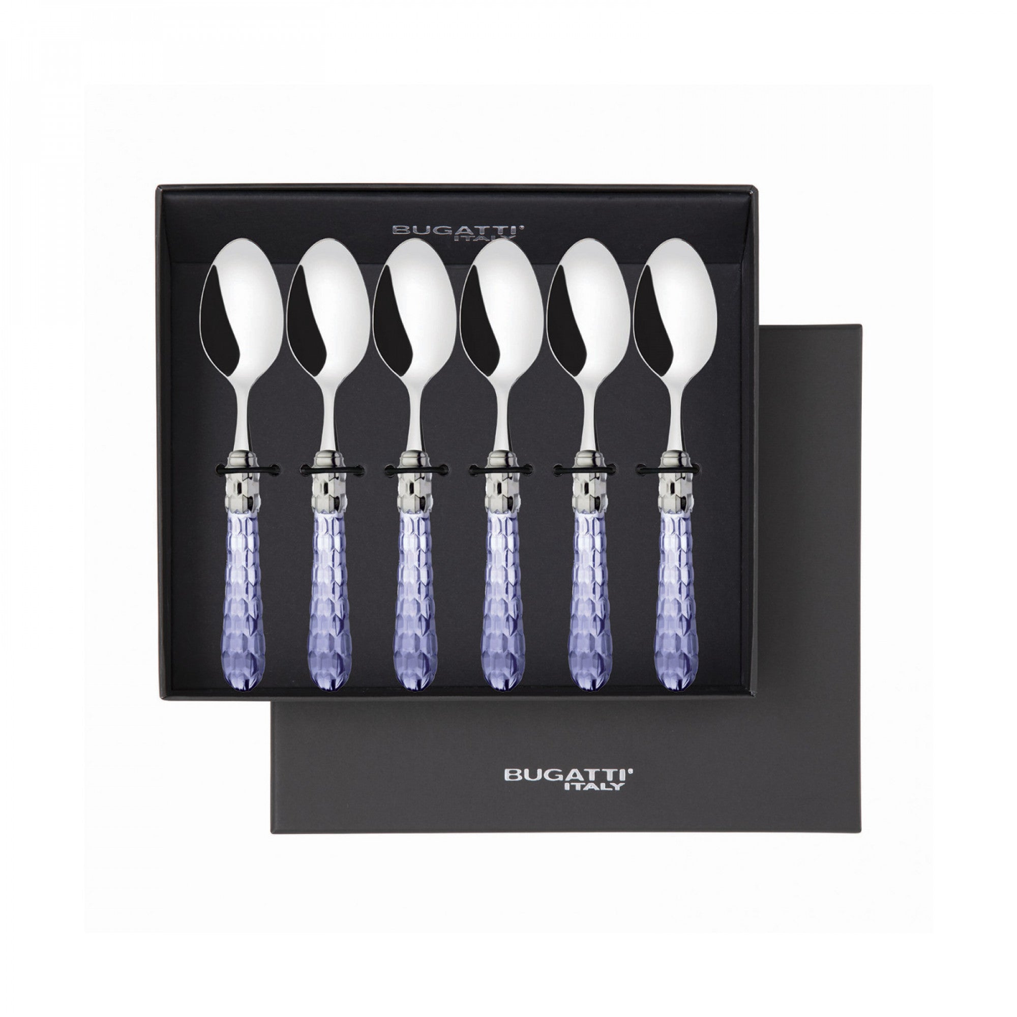Cristallo Brilliant Coffee Spoons Set blue clear-Casa Bugatti USA