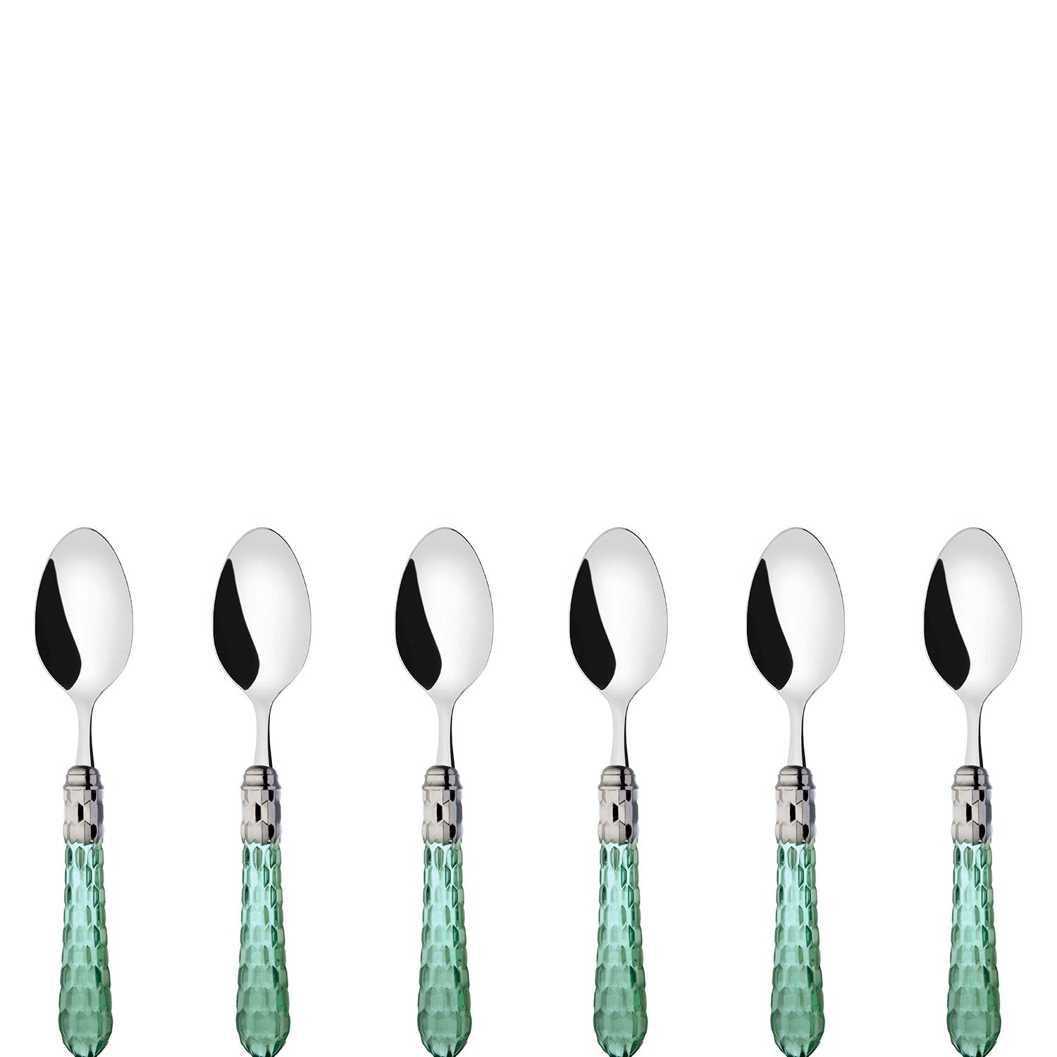 Cristallo Brilliant Coffee Spoons Set green clear-Casa Bugatti USA