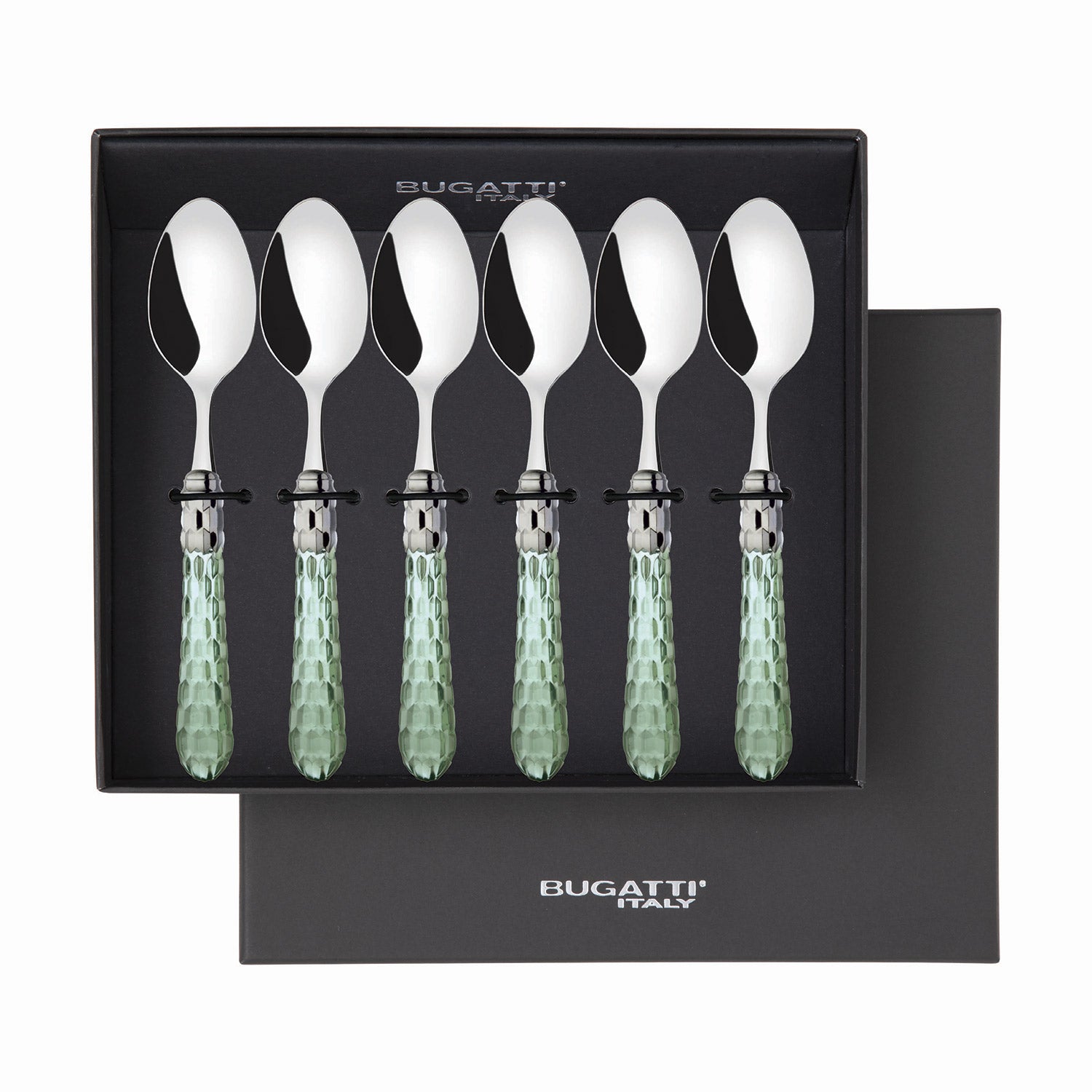 Cristallo Brilliant Coffee Spoons Set green clear-Casa Bugatti USA