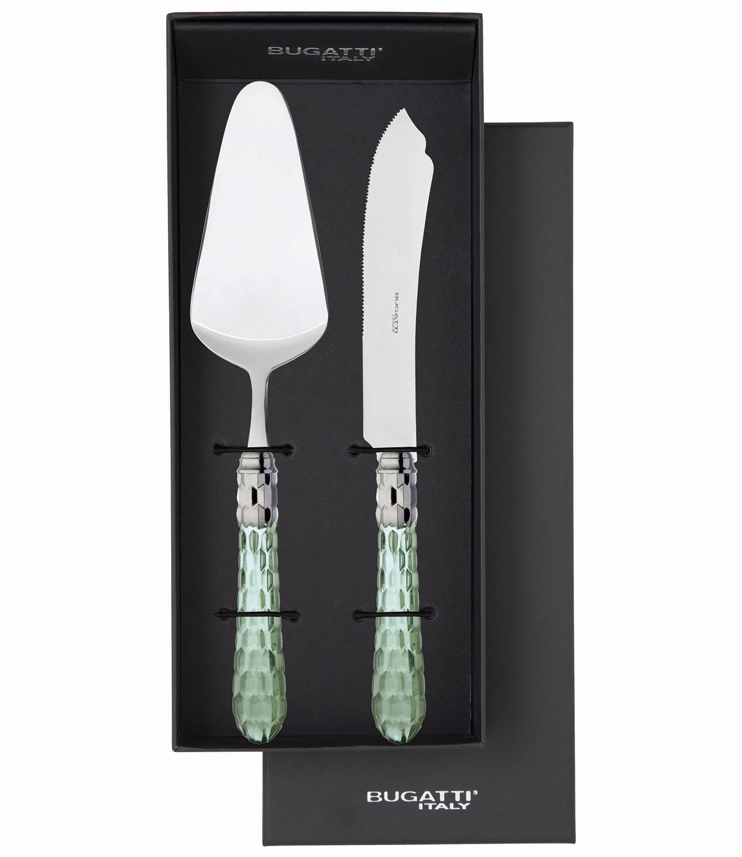 Cristallo Brilliant Cake Server in gift box - Green Clear