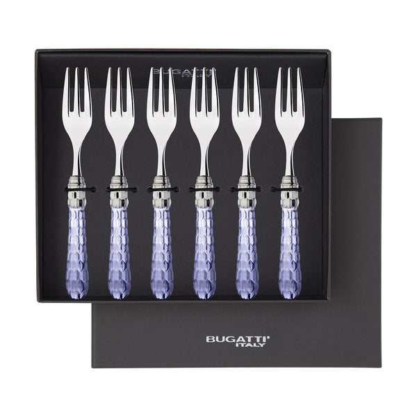 Cristallo Brilliant Cocktail / Cake Fork Set - Blue Clear