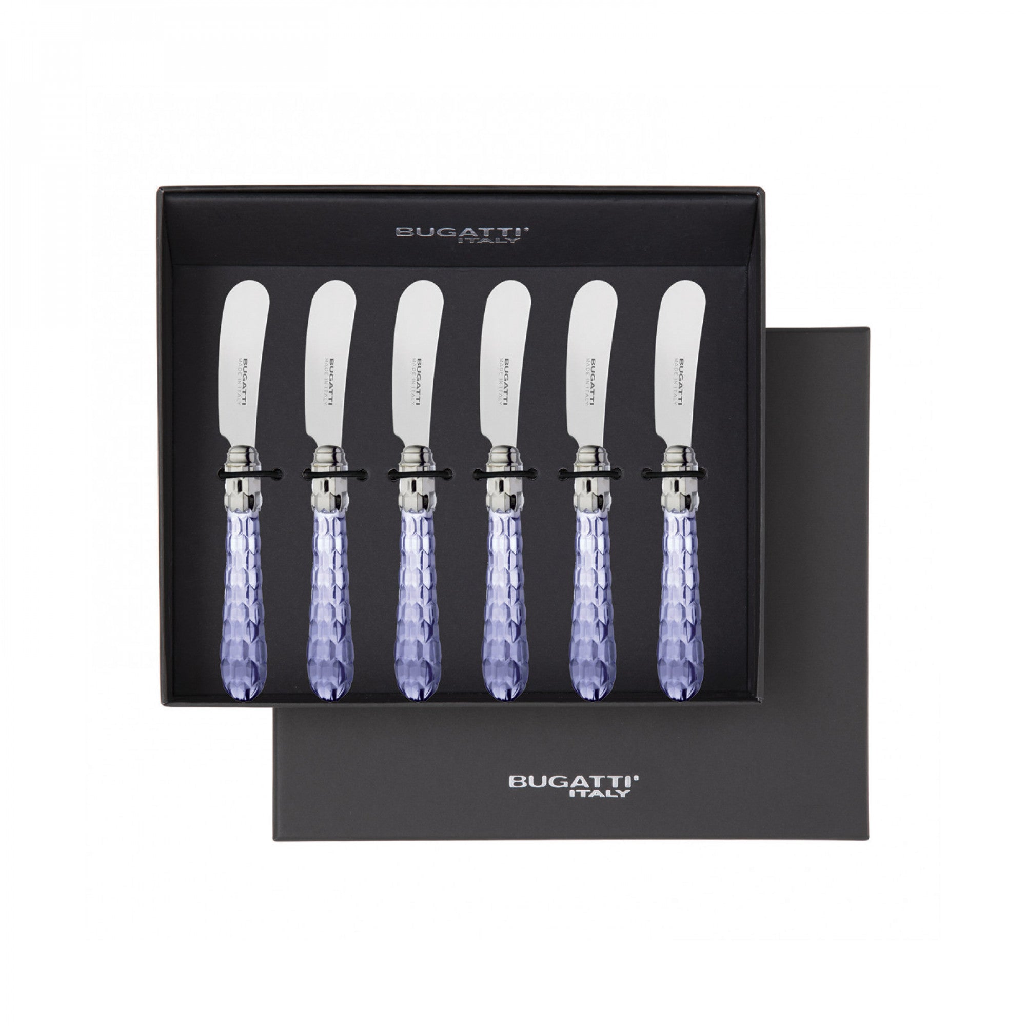 Cristallo Brilliant Butter Knives Set blue clear-Casa Bugatti USA