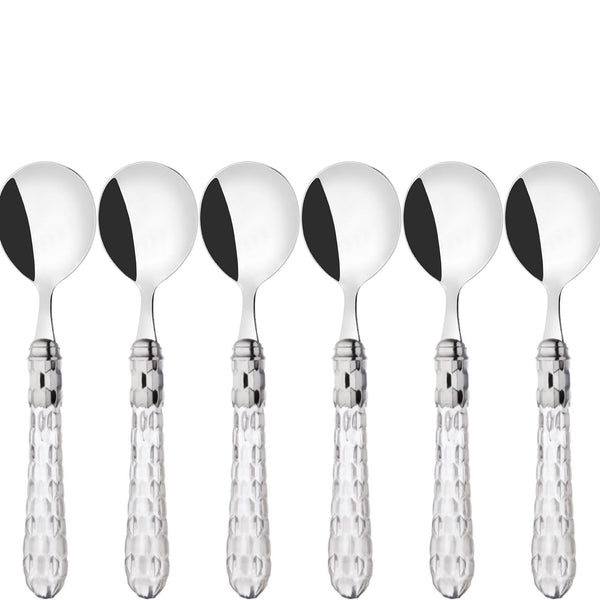 Cristallo Brilliant Soup Spoons Set - Crystal Clear-Casa Bugatti USA