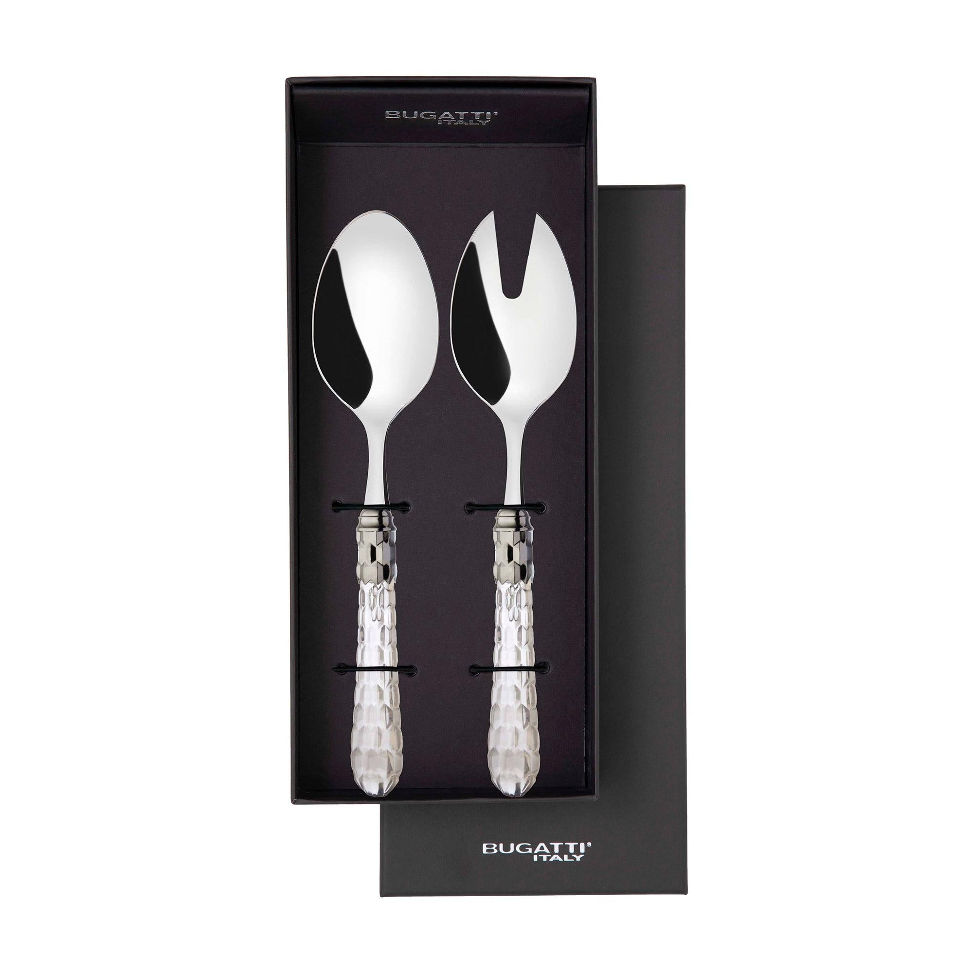 Cristallo Brilliant 2 Piece Salad Servers  - Crystal Clear-Casa Bugatti USA