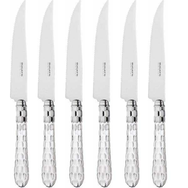 Cristallo Brilliant 6 Piece Steak knife Set, Crystal Clear — Casa Bugatti