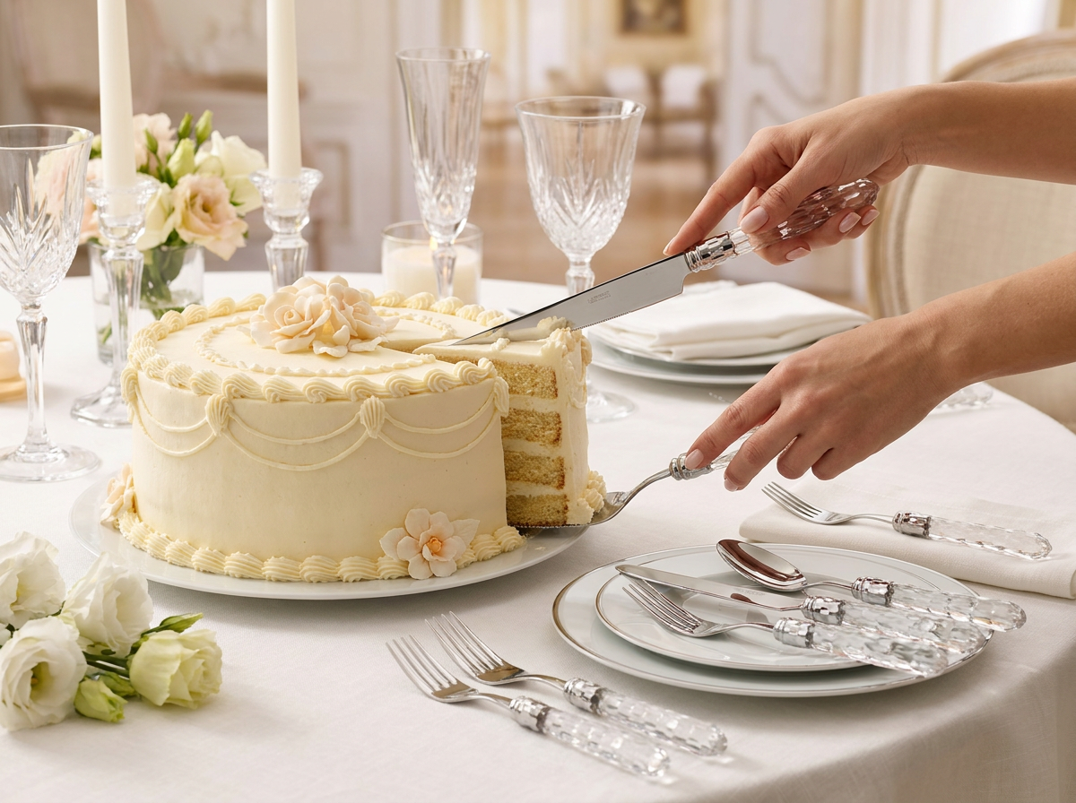 Cristallo Brilliant 2 Piece Large Cake Serving Set serrated - clear