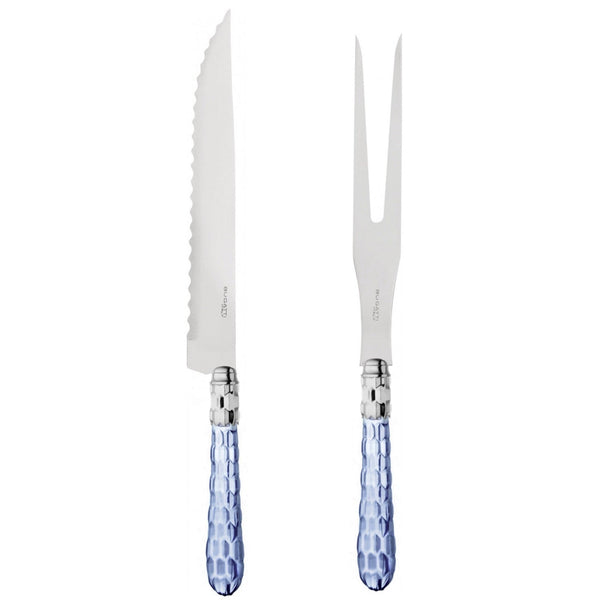 Cristallo Brilliant Roast Carving Set - Blue Clear-Casa Bugatti USA