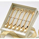 Portafortuna 24 Karat Gold Plated 6 Piece Moka Spoon Set