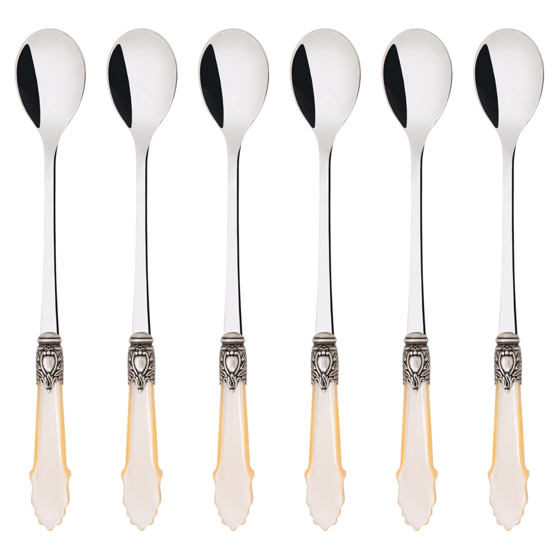 Eclat Antique Ice Tea Spoons Set, Ivory — Casa Bugatti