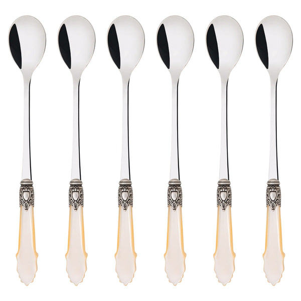 Eclat Antique Ice Tea Spoons Set, Ivory — Casa Bugatti