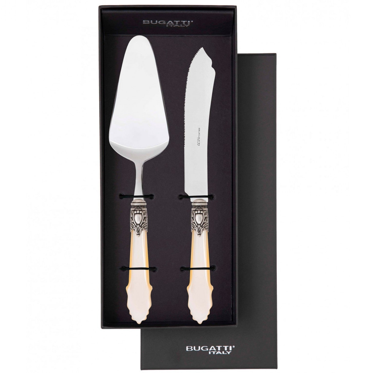 Eclat Antique 2 Piece Cake Serving Set, Ivory — Casa Bugatti
