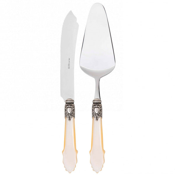 Eclat Antique 2 Piece Cake Serving Set, Ivory — Casa Bugatti