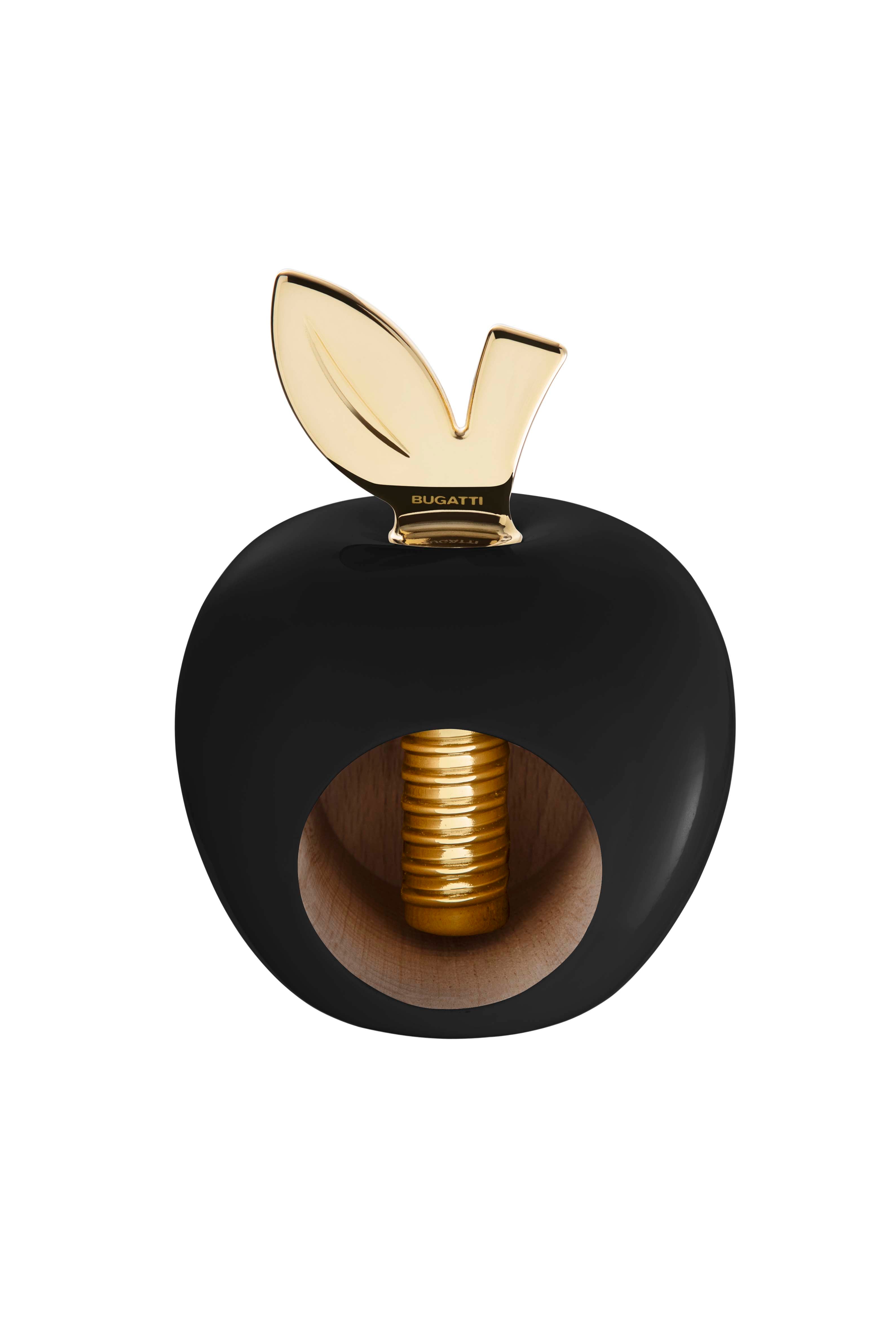 EDEN apple Nut Cracker black shiny, gold leaf-Casa Bugatti USA