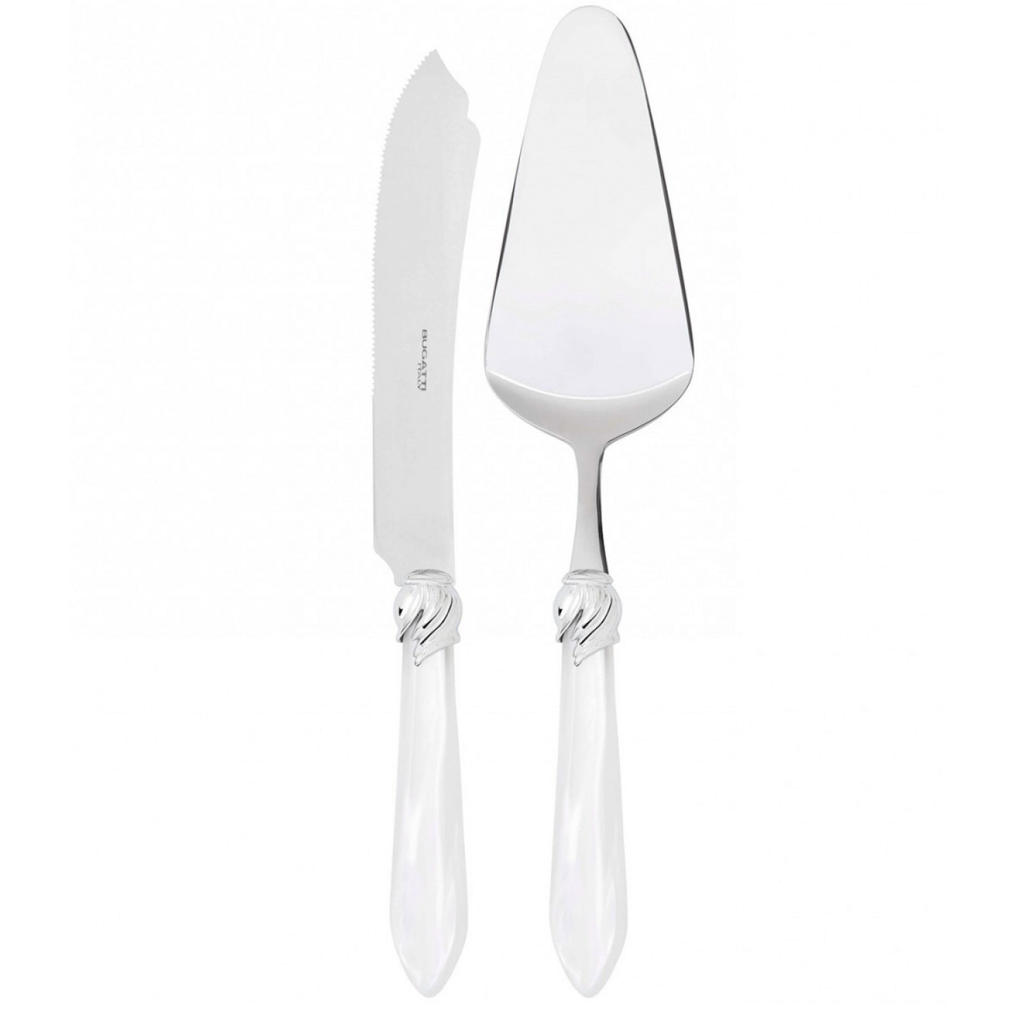 Falabella 2 Piece Cake Serving Set white-Casa Bugatti USA