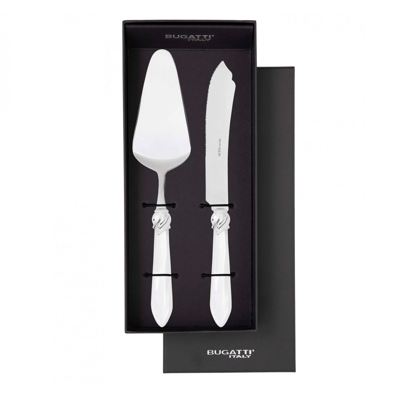 Falabella 2 Piece Cake Serving Set white-Casa Bugatti USA