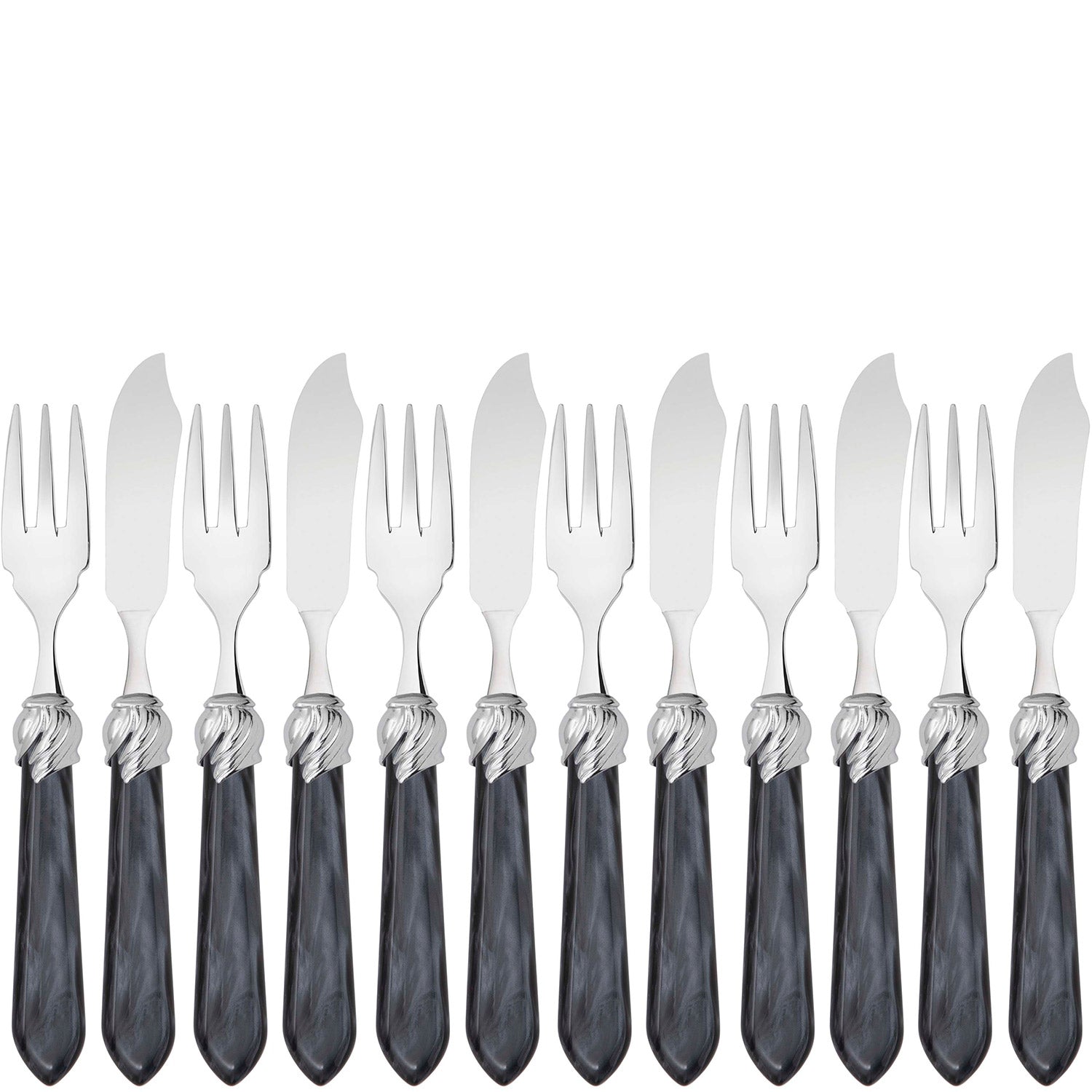 Falabella Brilliant 12 Piece Fish Set - charcoal