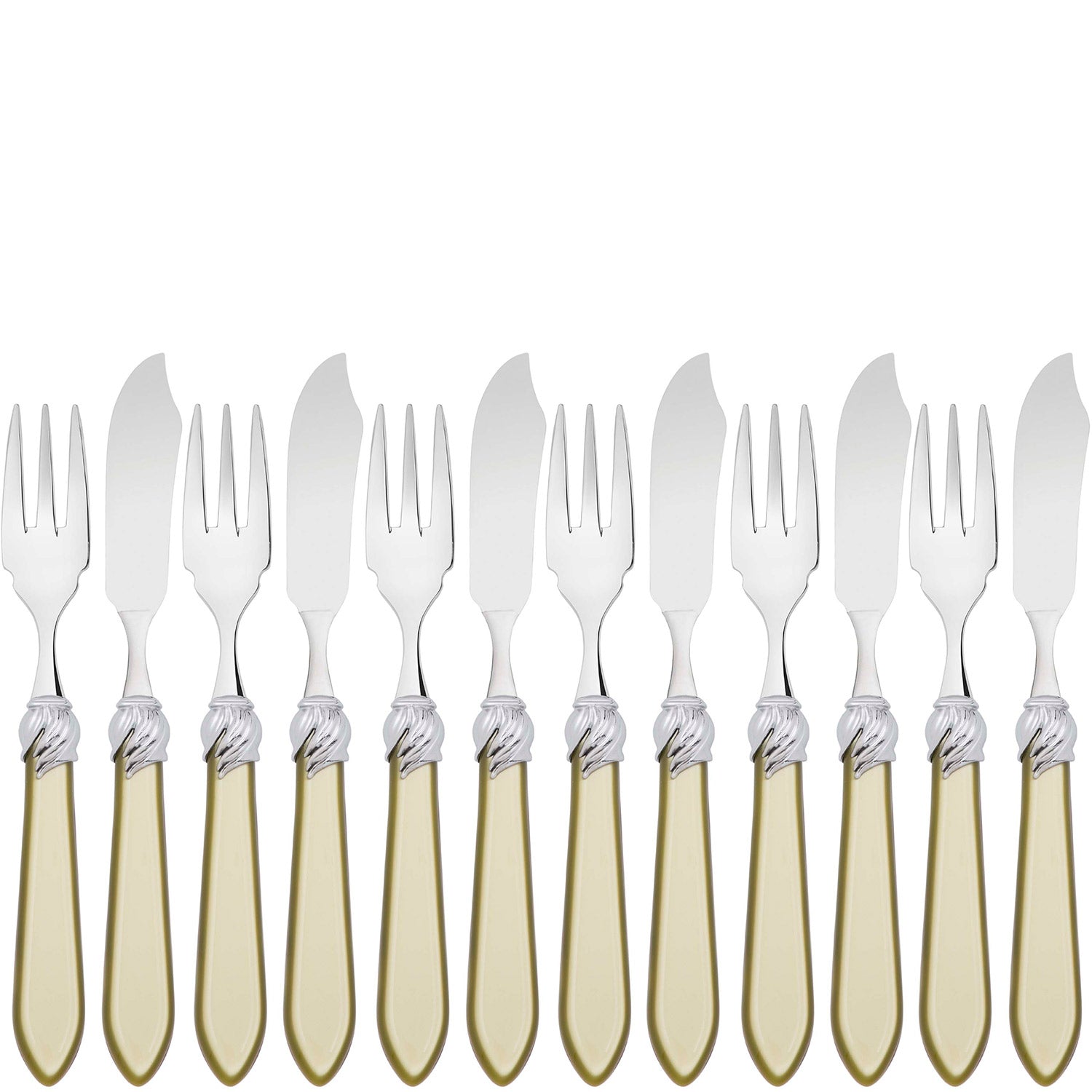 Falabella Brilliant 12 Piece Fish Set - chartreuse green