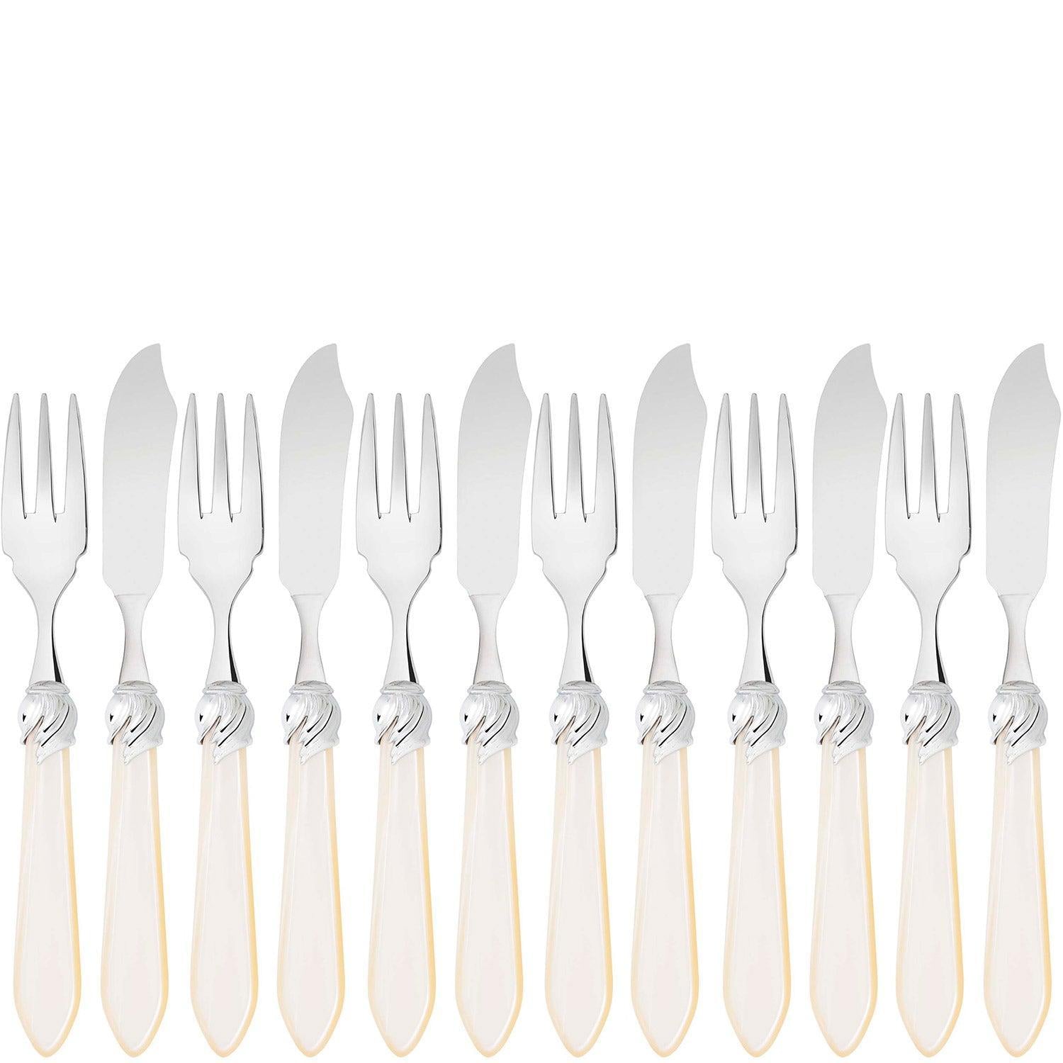 Falabella Brilliant 12 Piece Fish Set - Ivory