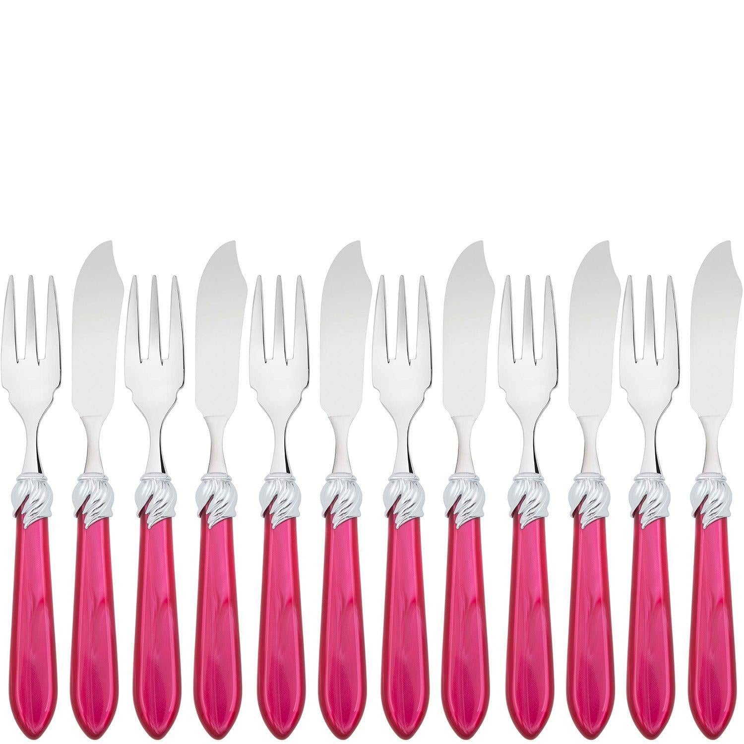 Falabella Brilliant 12 Piece Fish Set - raspberry