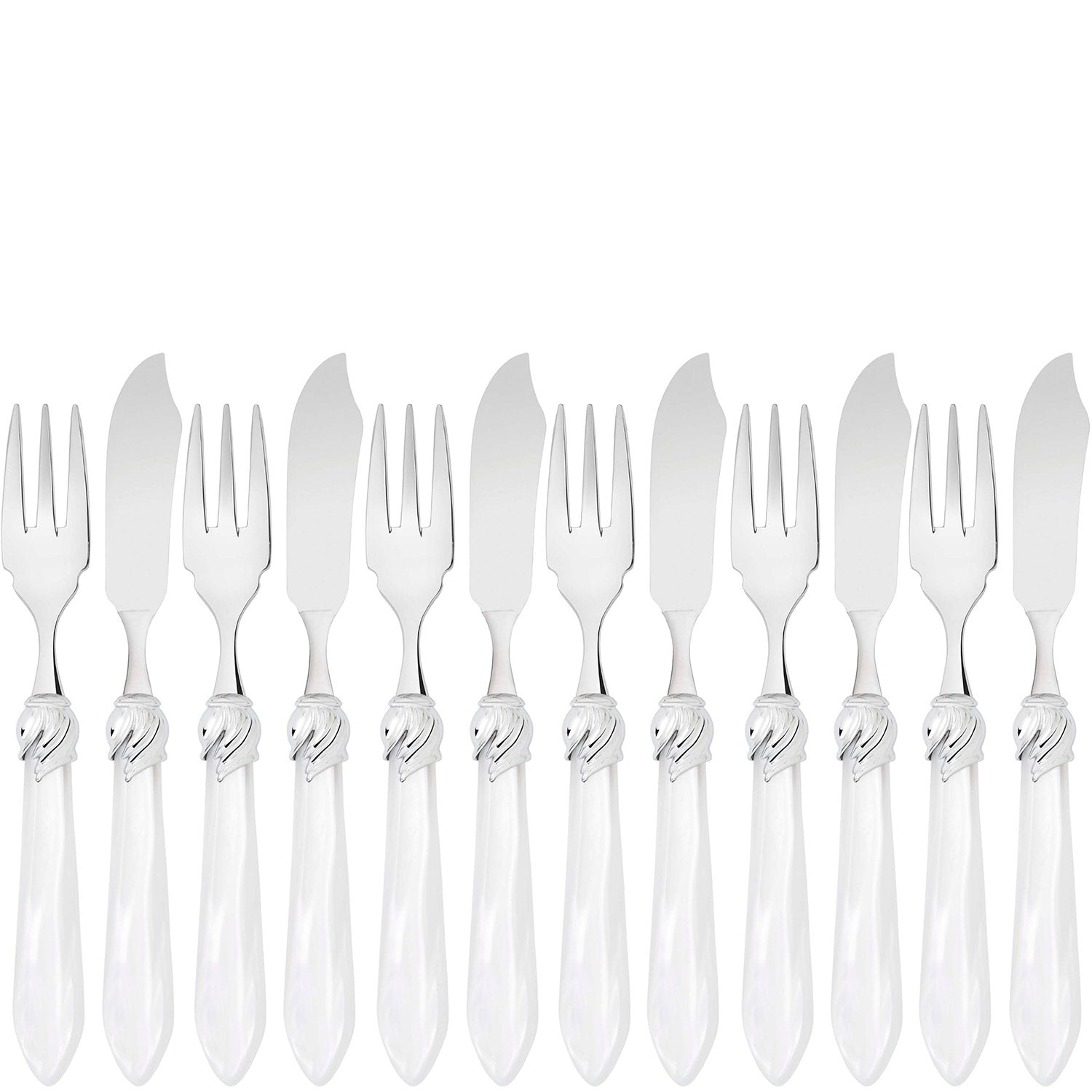 Falabella Brilliant 12 Piece Fish Set - white