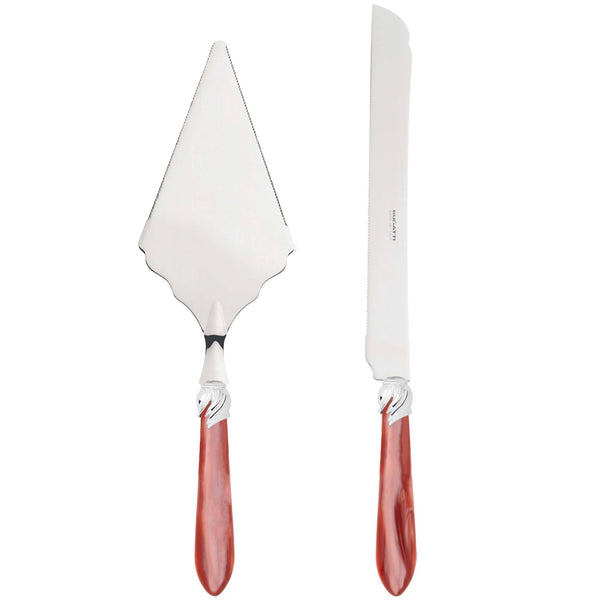 Falabella Brilliant 2 Piece Large Cake Serving Set serrated - Rust