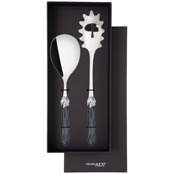Falabella Brilliant 2 Piece Pasta Set in gift box - Charcoal
