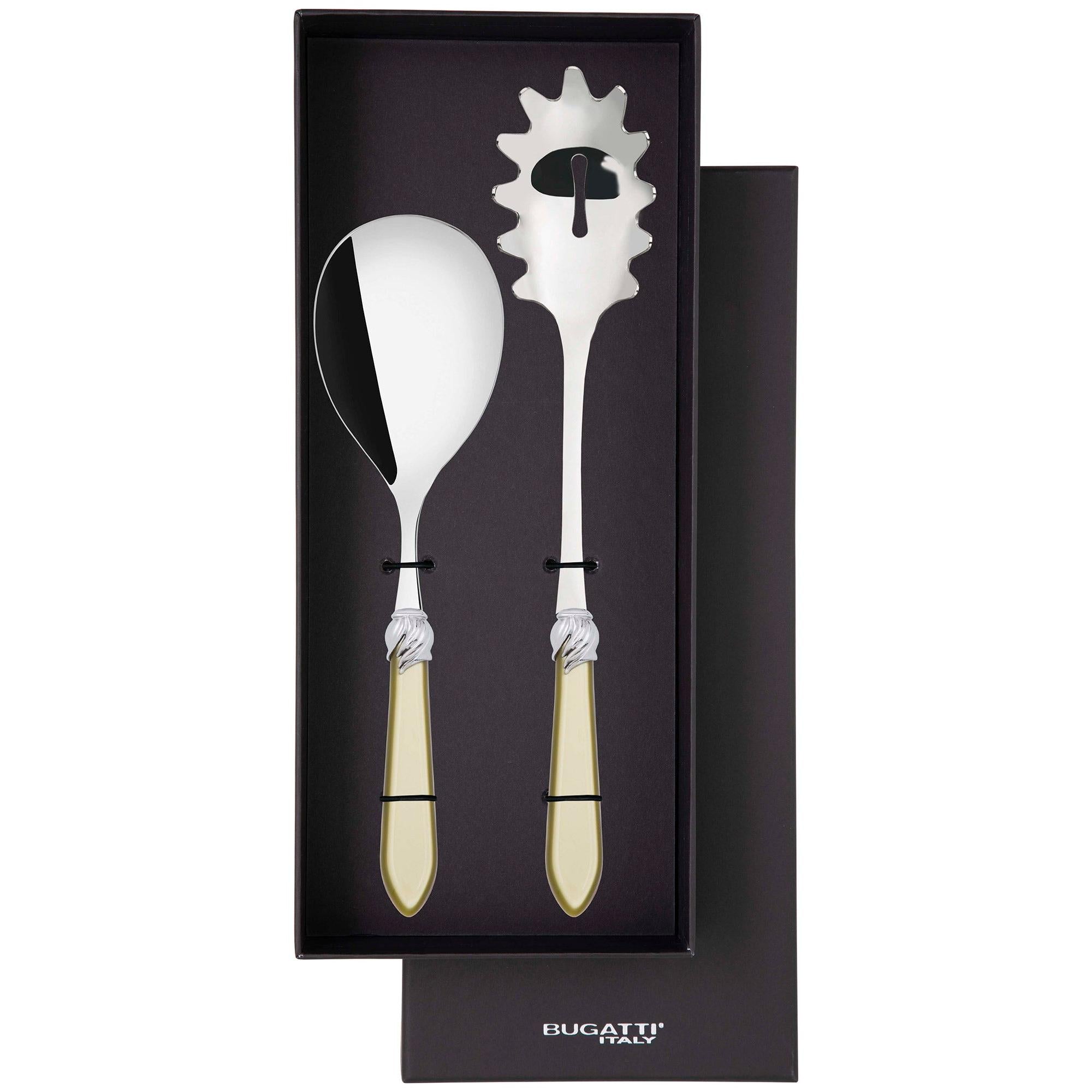 Falabella Brilliant 2 Piece Pasta Set in gift box - chartreuse green
