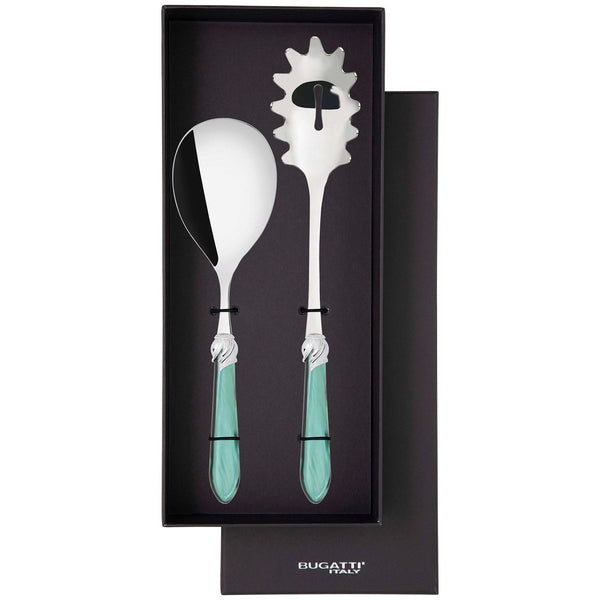 Falabella Brilliant 2 Piece Pasta Set in gift box - Emerald Green