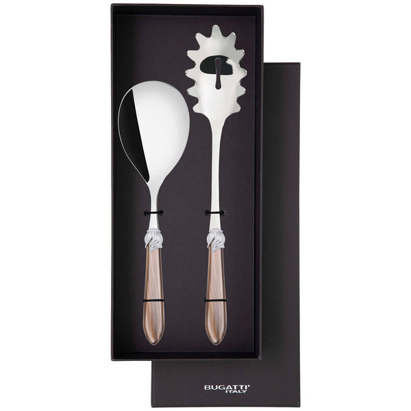 Falabella Brilliant 2 Piece Pasta Set in gift box - Taupe