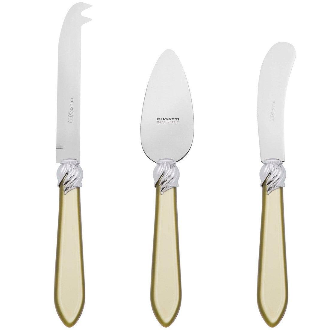 Falabella Brilliant 3 Piece Cheese Knife Set - chartreuse green