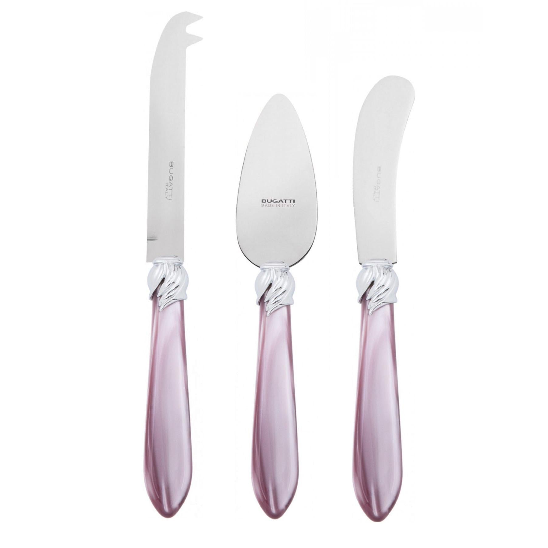 Falabella Brilliant 3 Piece Cheese Knife Set - lilac