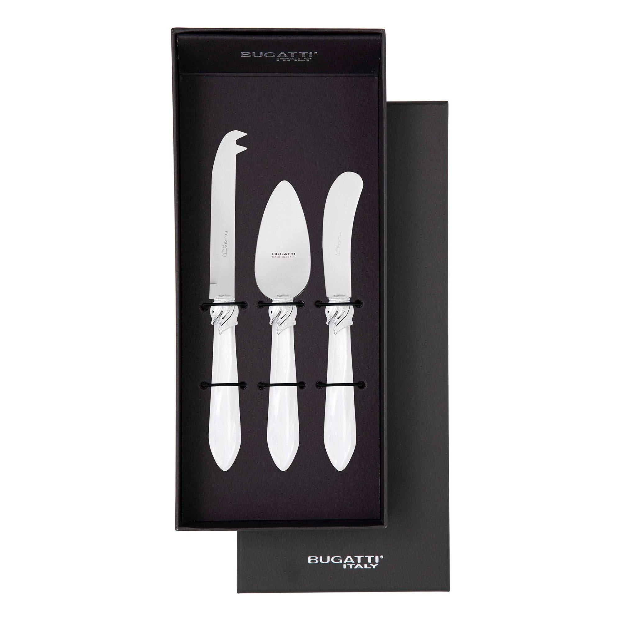 Falabella Brilliant 3 Piece Cheese Knife Set - white
