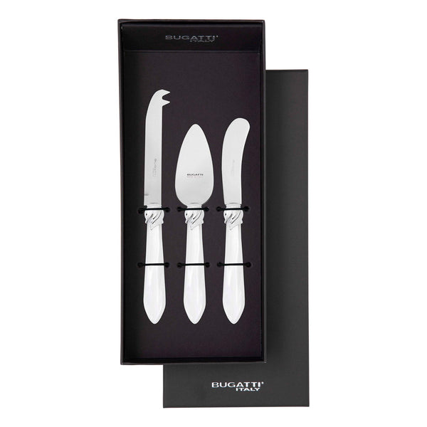 Falabella Brilliant 3 Piece Cheese Knife Set - White