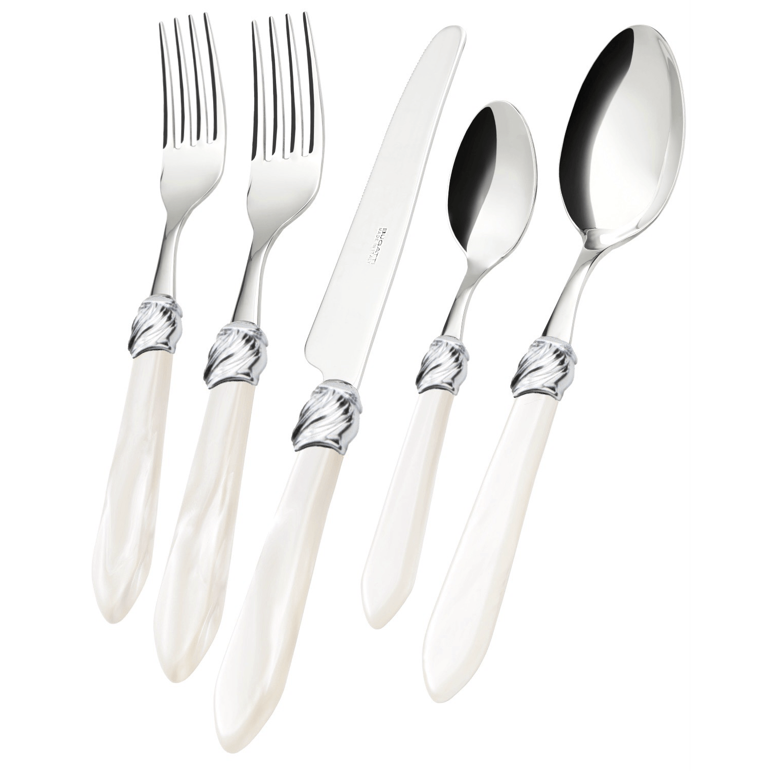 Falabella 5 Piece Place Setting - WHITE-Casa Bugatti USA