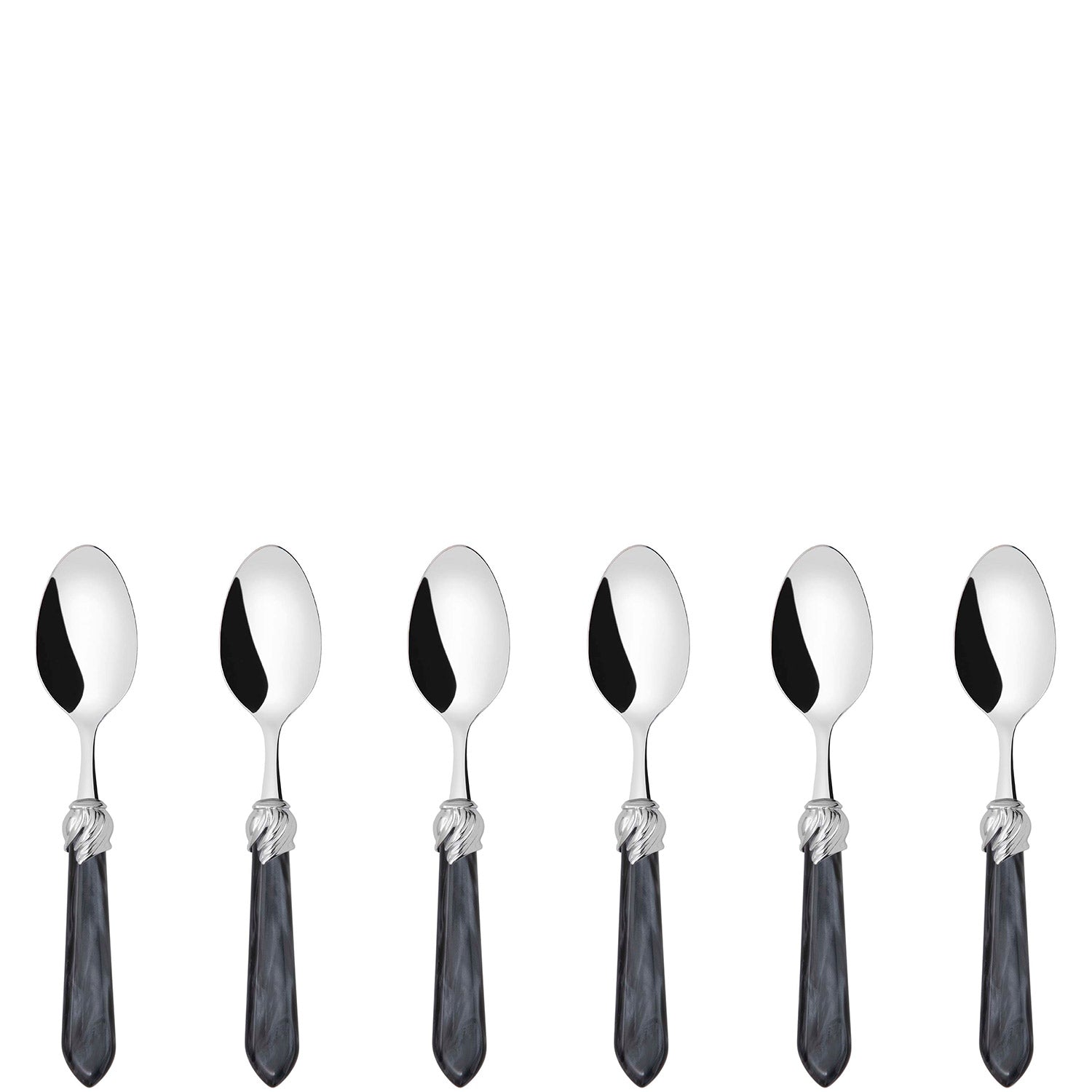 Falabella Brilliant 6 Piece Coffee Spoon Set in gift box - charcoal