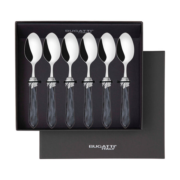 Falabella Brilliant 6 Piece Coffee Spoon Set in gift box - Charcoal
