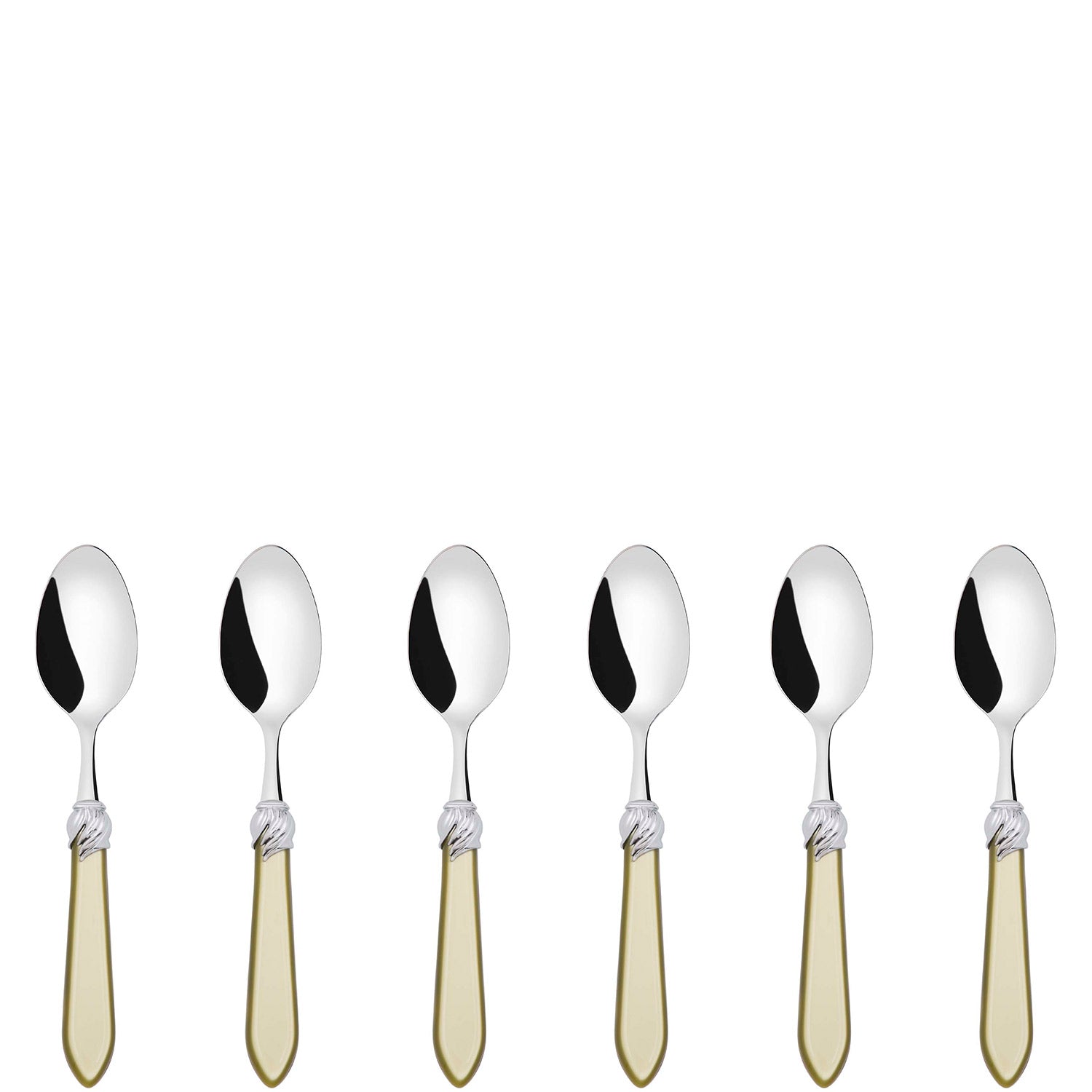 Falabella Brilliant 6 Piece Coffee Spoon Set in gift box - chartreuse green