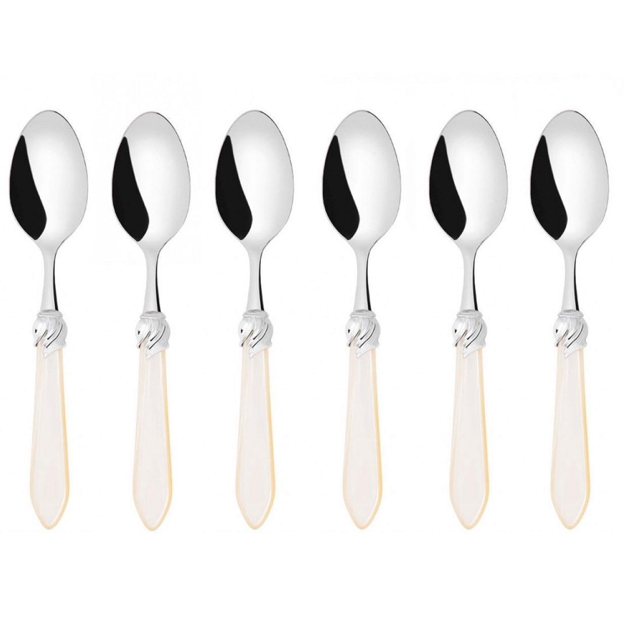 Falabella Brilliant 6 Piece Coffee Spoon Set in gift box - Ivory