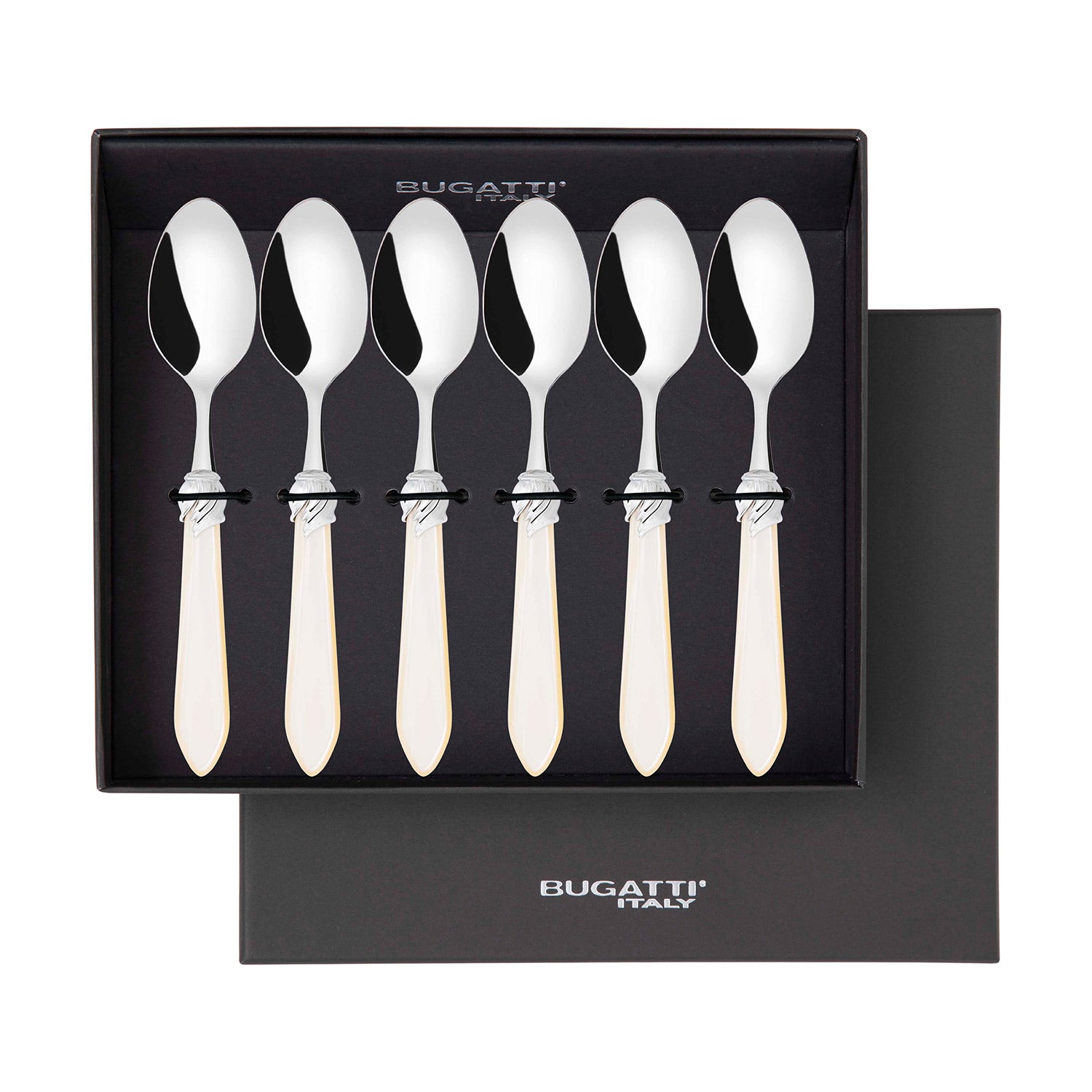 Falabella Brilliant 6 Piece Coffee Spoon Set in gift box - Ivory