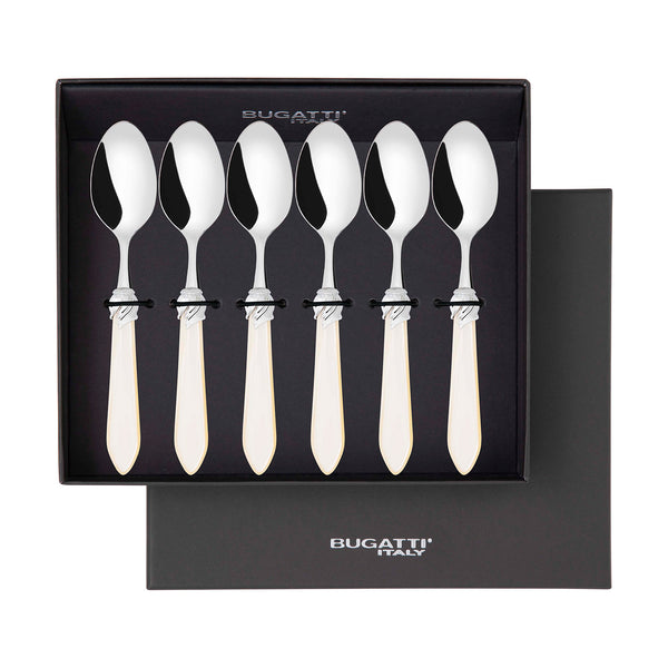 Falabella Brilliant 6 Piece Coffee Spoon Set in gift box - Ivory