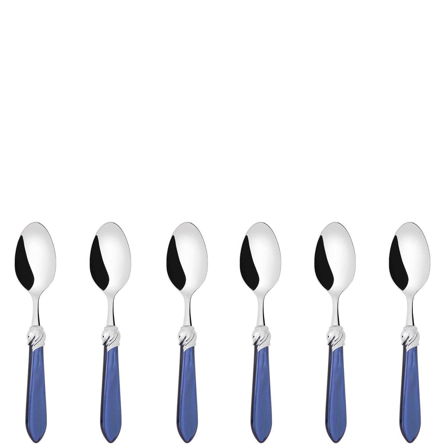 Falabella Brilliant 6 Piece Coffee Spoon Set in gift box - royal blue