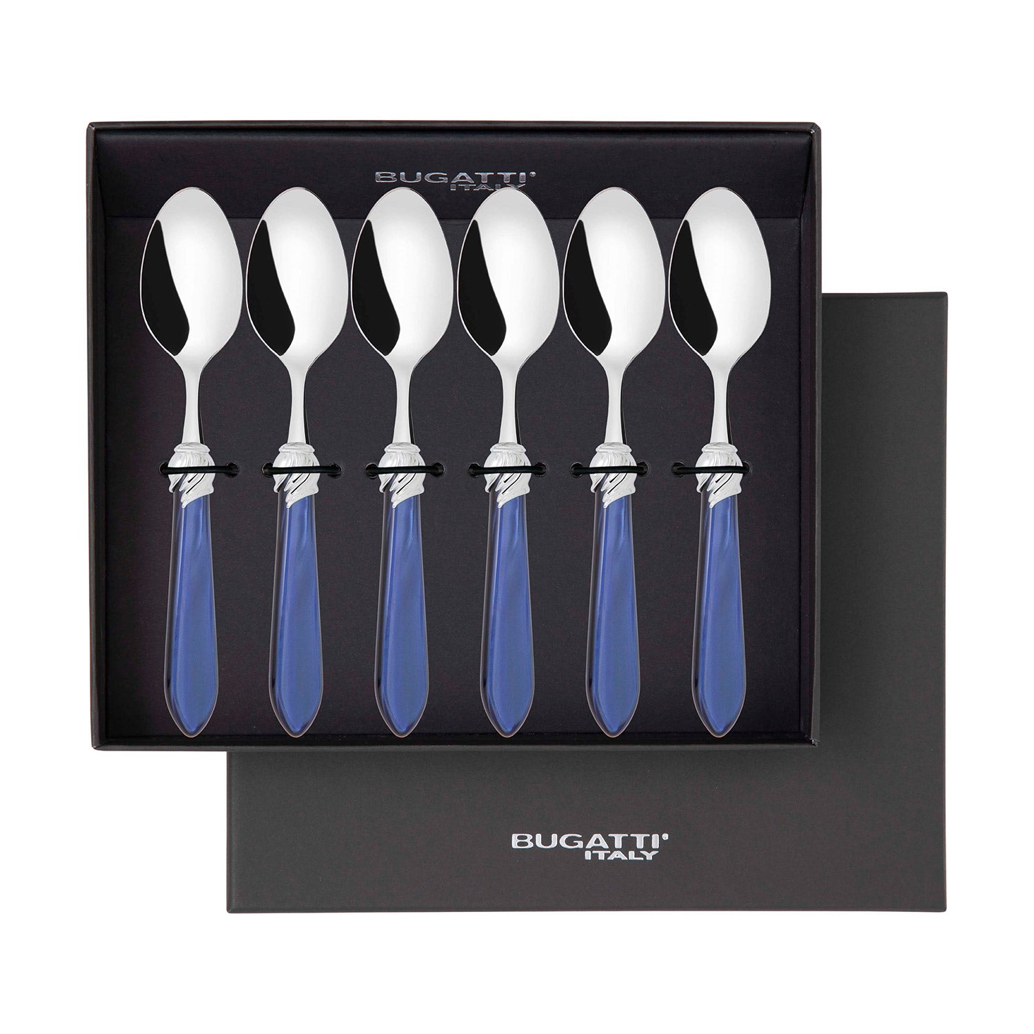 Falabella Brilliant 6 Piece Coffee Spoon Set in gift box - royal blue