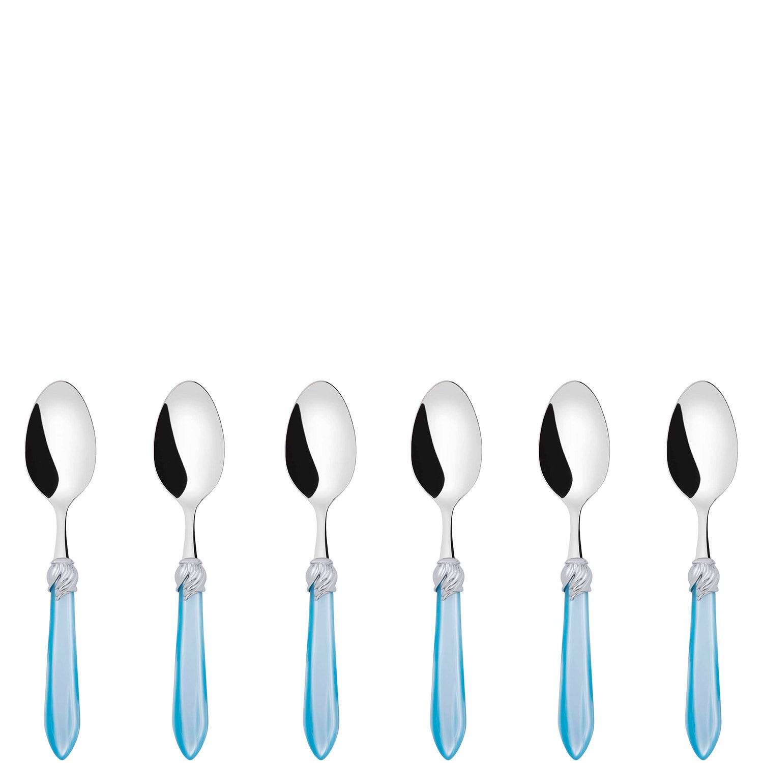 Falabella Brilliant 6 Piece Coffee Spoon Set in gift box - sky blue