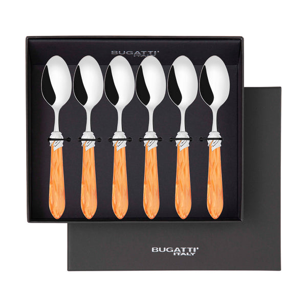Falabella Brilliant 6 Piece Coffee Spoon Set in gift box - Tangerine