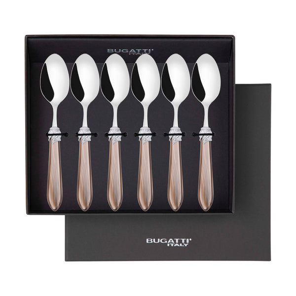 Falabella Brilliant 6 Piece Coffee Spoon Set in gift box - Taupe